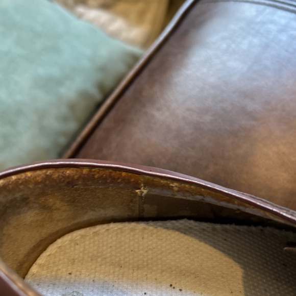 Dockers Shoes Mens 10.5 Dress Cap Toe Oxford Brown Leather Lace Up Read - Picture 8 of 10